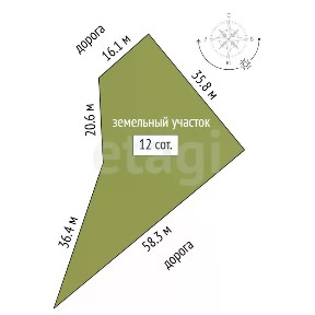 Продается участок, 12 сот.