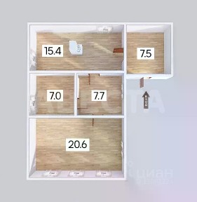 Продается 1-этажный дом, 50,7 м²