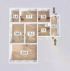 Продается 1-этажный дом, 83,2 м²