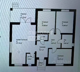 Продается 1-этажный дом, 109,37 м²