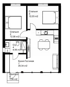 Продается 1-этажный дом, 56,5 м²