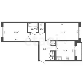 Продается 2-комн. квартира, 52,9 м²