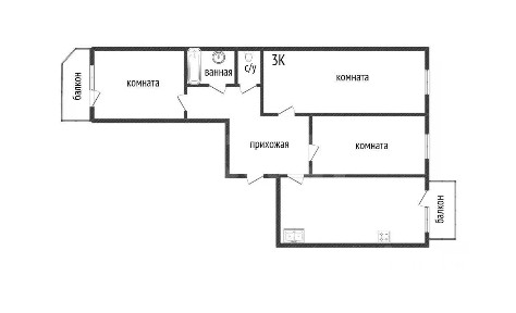 Продается 3-комн. квартира, 64,6 м²