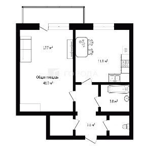 Продается 1-комн. квартира, 41 м²