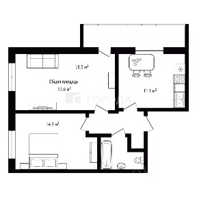 Продается 3-комн. квартира, 51,6 м²