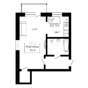 Продается 1-комн. квартира, 33,2 м²
