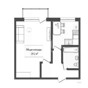 Продается 1-комн. квартира, 29,2 м²
