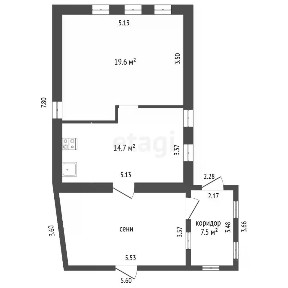 Продается 1-этажный дом, 34 м²