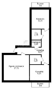 Продается 2-комн. квартира, 84,9 м²
