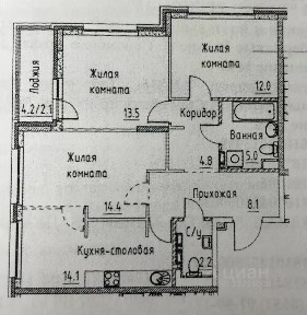 Продается 4-комн. квартира, 78 м²