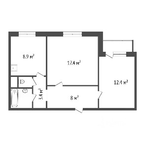 Продается 2-комн. квартира, 53,7 м²