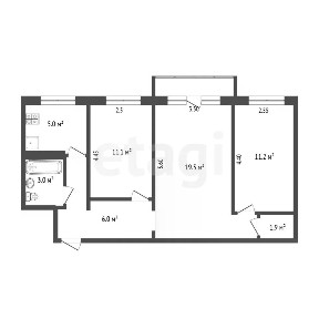 Продается 3-комн. квартира, 57,8 м²