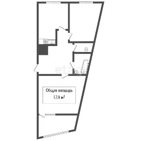 Продается 2-комн. квартира, 57,9 м²