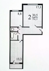 Сдается 2-комн. квартира, 52,1 м²