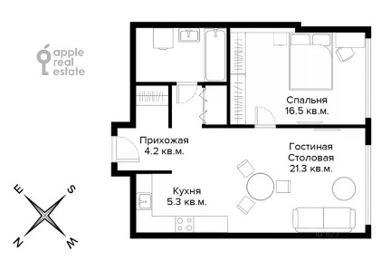 Сдается 2-комн. квартира, 55 м²