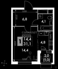 Продается студия, 32 м²