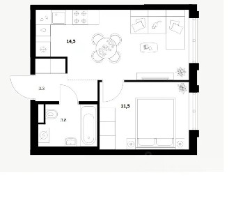 Сдается 1-комн. квартира, 36 м²