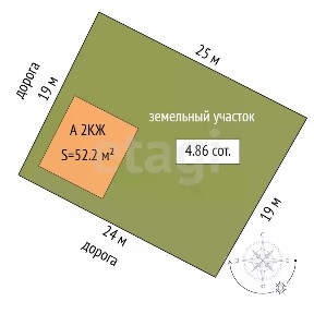 Продается 2-этажный дом, 52,2 м²