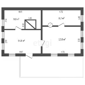 Продается 1-этажный дом, 46,8 м²