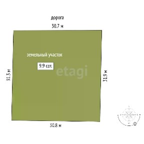 Продается участок, 9,95 сот.