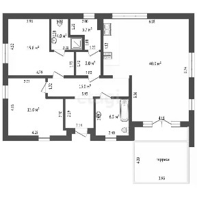 Продается 1-этажный дом, 121,3 м²