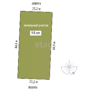 Продается участок, 9,8 сот.