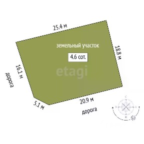 Продается участок, 4,61 сот.