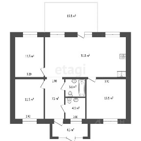 Продается 1-этажный дом, 90 м²