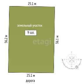 Продается участок, 9 сот.