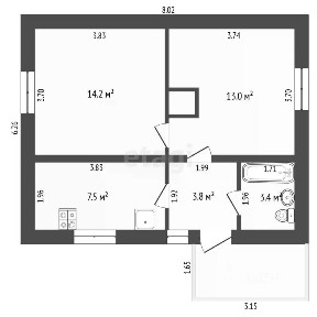 Продается 1-этажный дом, 48 м²