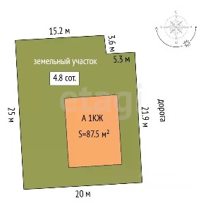 Продается 1-этажный дом, 87,5 м²