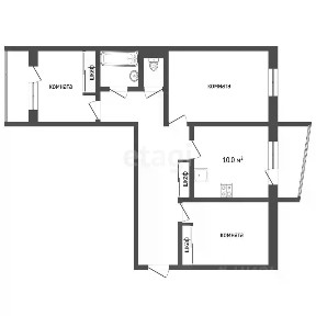 Продается 3-комн. квартира, 72 м²