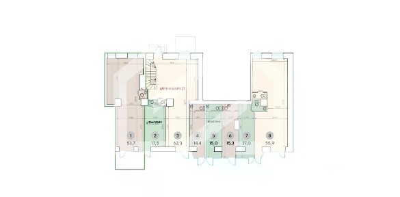 Продается торговая площадь, 53,7 м²