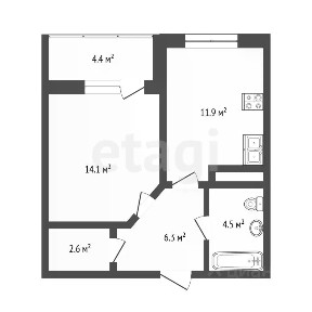 Продается 1-комн. квартира, 40,9 м²