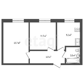 Продается 2-комн. квартира, 46,8 м²