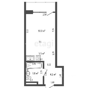 Продается студия, 24,9 м²