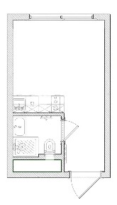 Продается апартаменты-студия, 15,4 м²