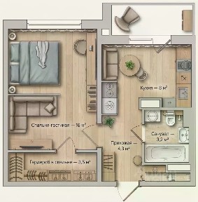 Продается 1-комн. квартира, 40,5 м²