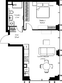 Продается 1-комн. квартира, 48,7 м²