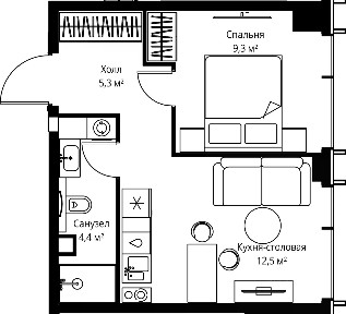 Продается 1-комн. квартира, 31,5 м²