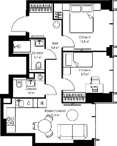 Продается 2-комн. квартира, 50,5 м²