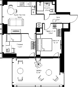Продается 2-комн. квартира, 54,6 м²