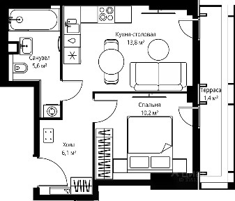 Продается 1-комн. квартира, 37,1 м²