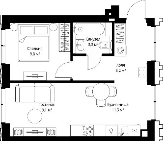 Продается 1-комн. квартира, 41,9 м²
