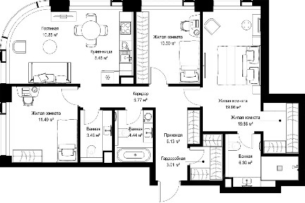 Продается 3-комн. квартира, 90,31 м²