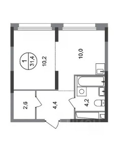 Продается 2-комн. квартира, 31,4 м²
