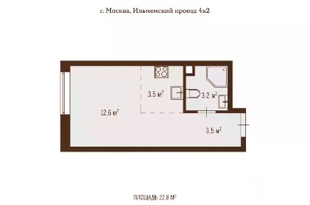 Продается студия, 22,8 м²