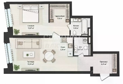 Продается 1-комн. квартира, 60 м²