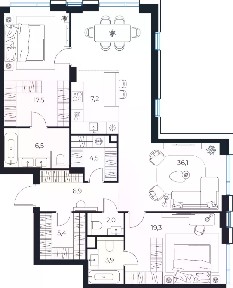 Продается 2-комн. квартира, 109,3 м²