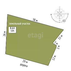 Продается участок, 8,64 сот.